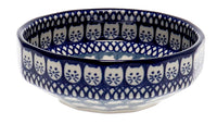 A picture of a Polish Pottery CA Multangular Bowl (Cat & Mouse) | A221-U9967 as shown at PolishPotteryOutlet.com/products/5-multiangular-bowl-cat-mouse-a221-u9967