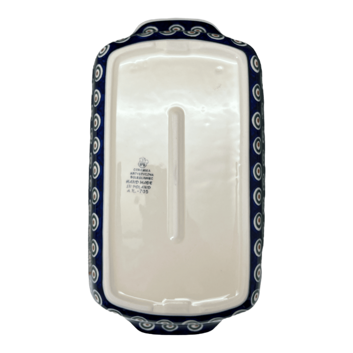 Baker, Rectangular, Shallow, 12.75" x 6.75" in "Peacock" by Ceramika Artystyczna | A280-54