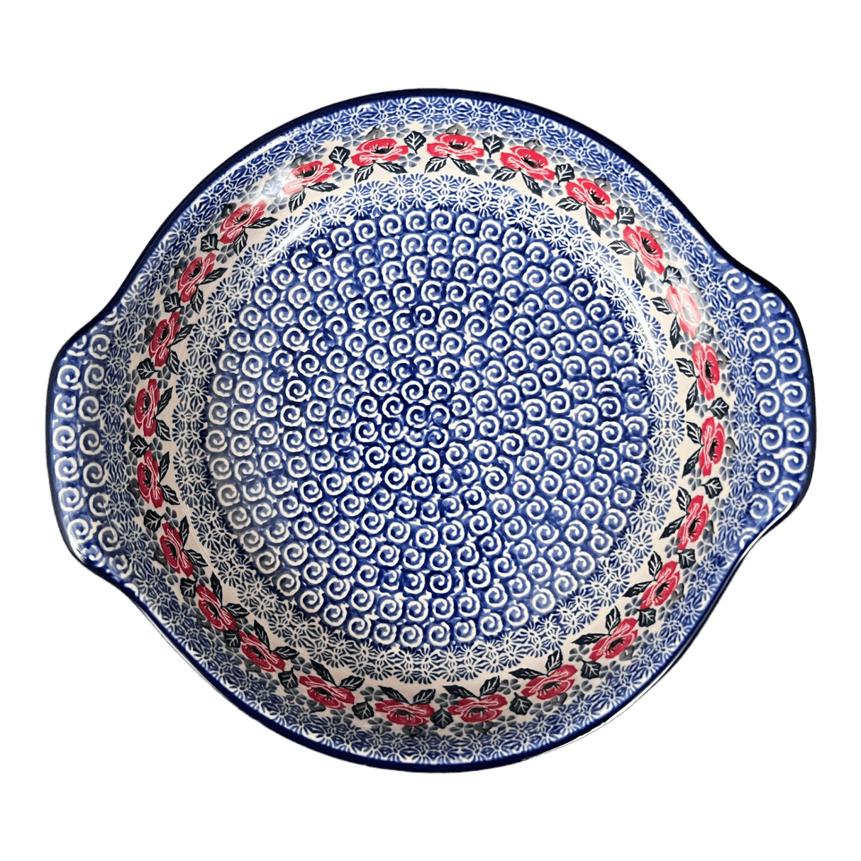 Baker, Round Handles, 10.25" in "Rosie's Garden" by Ceramika Artystyczna | A417-1490X