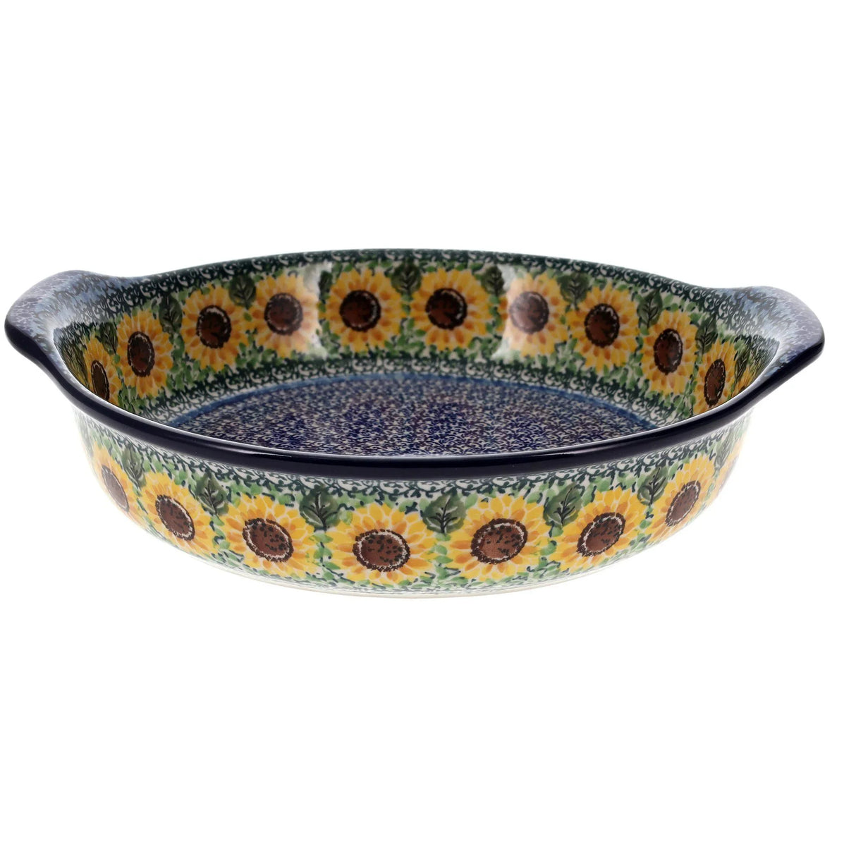 Baker, Round Handles, 10.25" in "Sunflowers" by Ceramika Artystyczna | A417-U4739