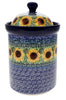 Polish Pottery CA 1.5 Liter Canister (Sunflowers) | A493-U4739 at PolishPotteryOutlet.com