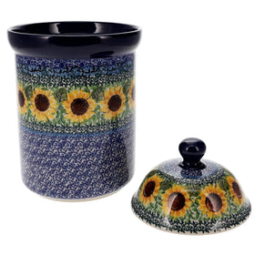 Polish Pottery CA 1.5 Liter Canister (Sunflowers) | A493-U4739 Additional Image at PolishPotteryOutlet.com