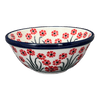 Polish Pottery 4.75" Bowl (Red Aster) | A556-1435X at PolishPotteryOutlet.com
