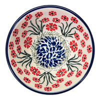 A picture of a Polish Pottery CA 4.75" Bowl (Red Aster) | A556-1435X as shown at PolishPotteryOutlet.com/products/4-75-bowl-red-aster-a556-1435x