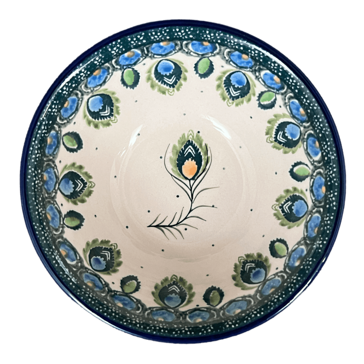 Bowl, Round, 4.75" in "Peacock Plume" by Ceramika Artystyczna | A556-2218X