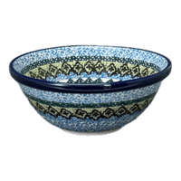 A picture of a Polish Pottery CA 4.75" Bowl (Aztec Blues) | A556-U4428 as shown at PolishPotteryOutlet.com/products/4-75-bowl-aztec-blues-a556-u4428