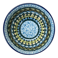 A picture of a Polish Pottery CA 4.75" Bowl (Aztec Blues) | A556-U4428 as shown at PolishPotteryOutlet.com/products/4-75-bowl-aztec-blues-a556-u4428