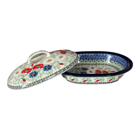 Polish Pottery Small Covered Casserole (Perennial Bouquet) | A617-U4968 Additional Image at PolishPotteryOutlet.com