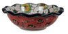 Polish Pottery CA 5" Fancy Edge Bowl (Regal Daisies - Red) | A627-U4725 at PolishPotteryOutlet.com