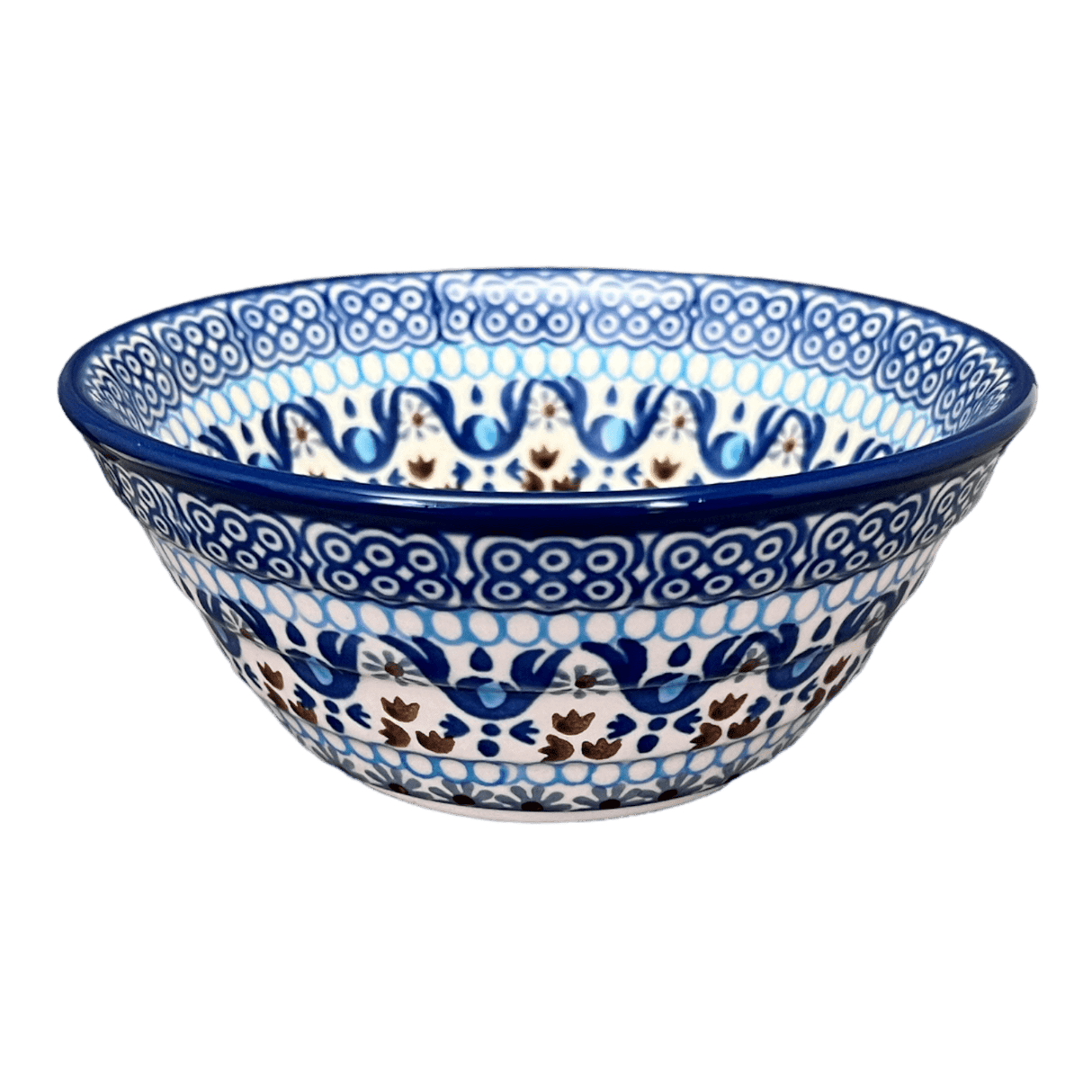 Bowl, Round, Ridged, 5.5" in "Blue Ribbon" by Ceramika Artystyczna | A696-1026X