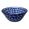 Polish Pottery Ridged 5.5" Bowl (Wavy Blues) | A696-905X at PolishPotteryOutlet.com