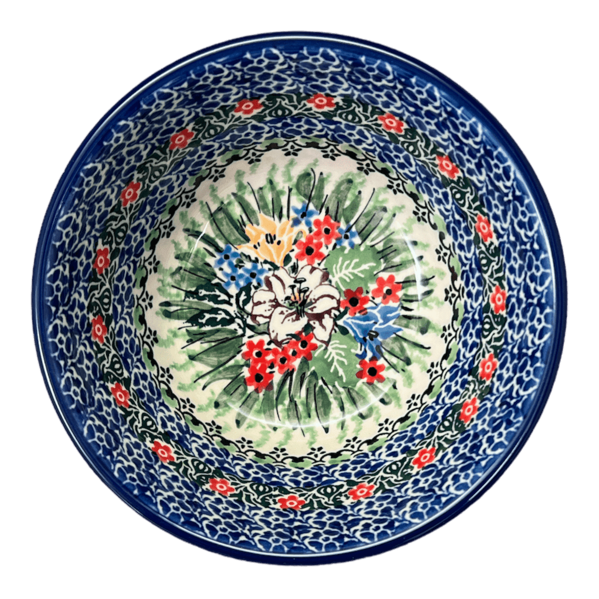Bowl, Round, Ridged, 5.5" in "Lily Bouquet" by Ceramika Artystyczna | A696-U3683