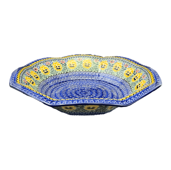 Blue Rose Polish Pottery  Jungle Flower Large Mixing Bowl