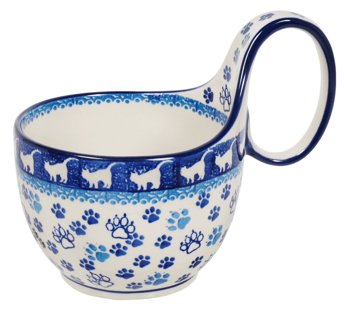 Bowl, Round, Loop Handle, 16 oz in "Cat Tracks" by Ceramika Artystyczna | A845-1771