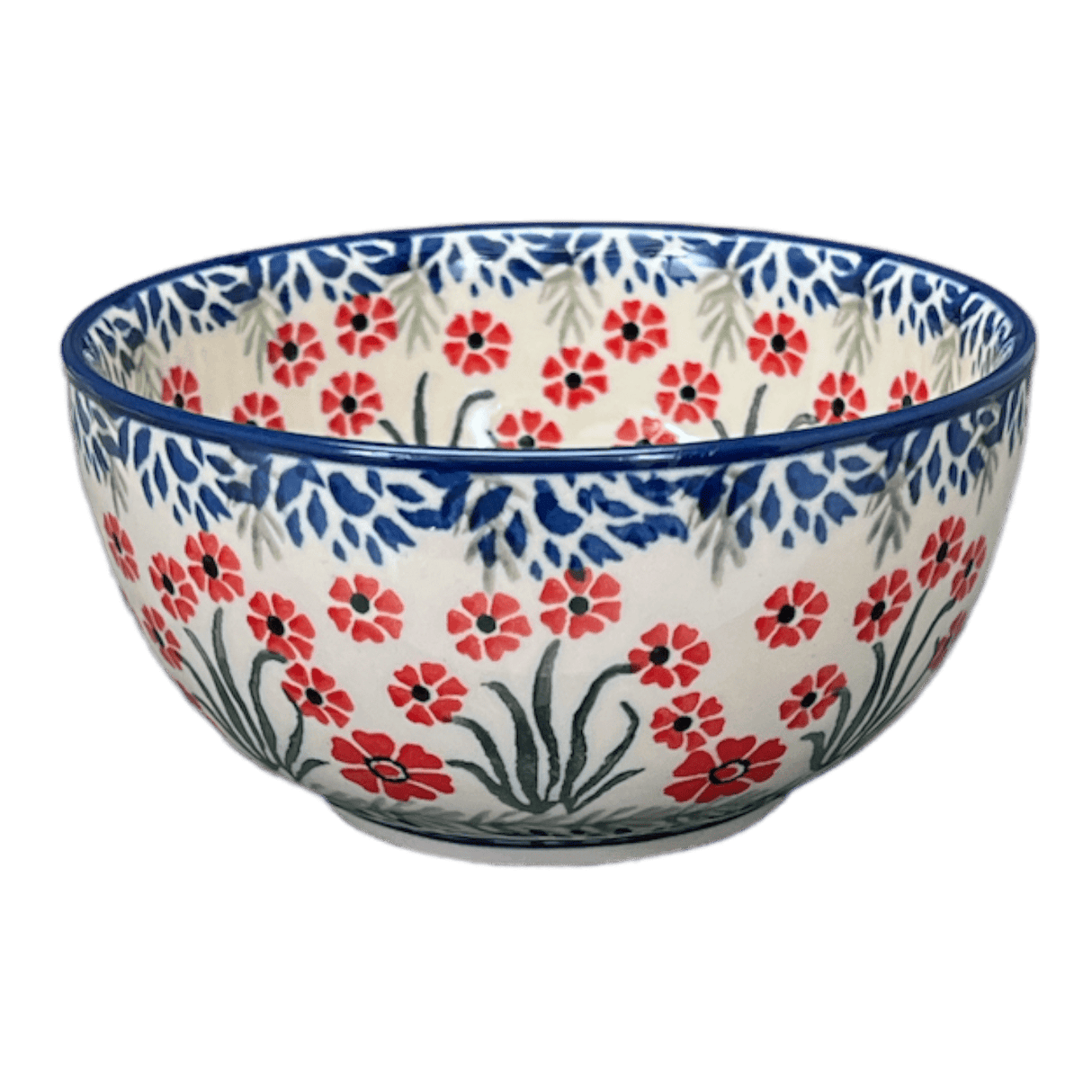 Bowl, Round, Deep, 5.5" in "Red Aster" by Ceramika Artystyczna | A986-1435X