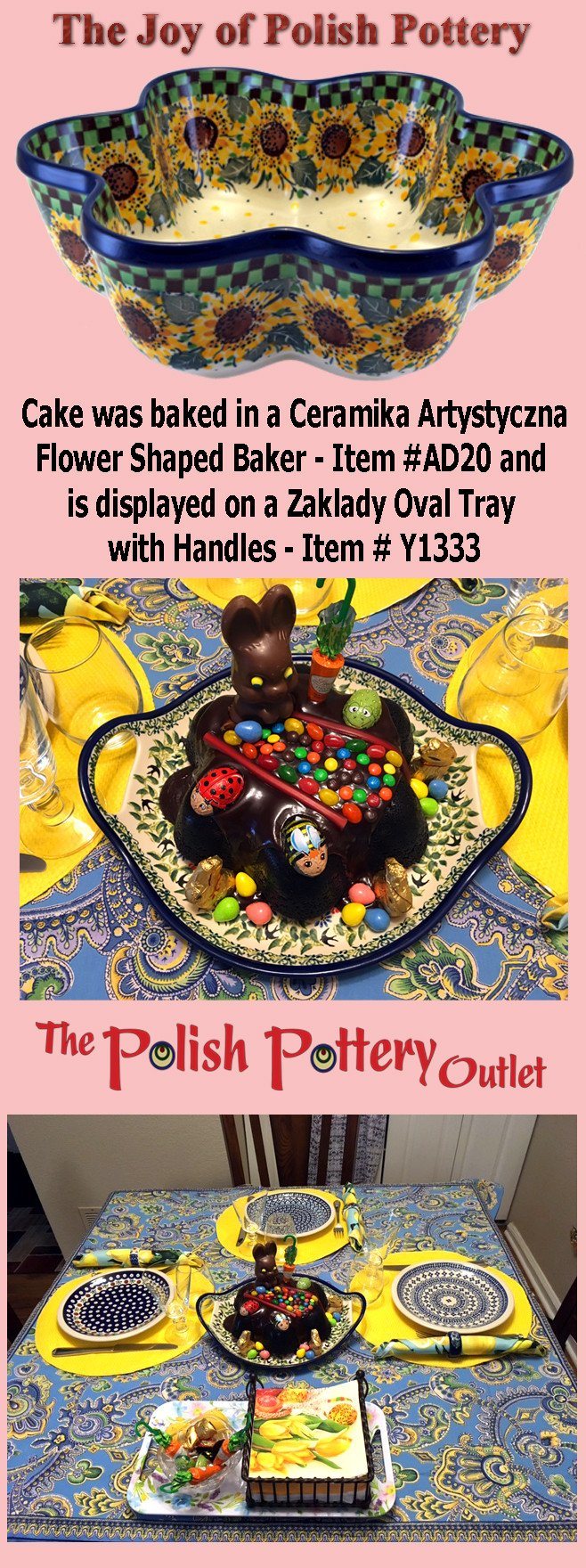 Baker, Flower-Shaped, 9.25" in "Cat Tracks" by Ceramika Artystyczna | AD20-1771