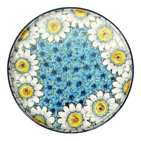 Polish Pottery Round Tray (Regal Daisies - Blue) | AE93-U4736 Additional Image at PolishPotteryOutlet.com