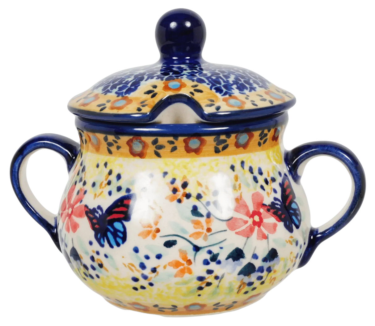 Bowl, Round, Sugar Bowl, 3.5" in "Butterfly Bliss" by Manufaktura | C015S-WK73