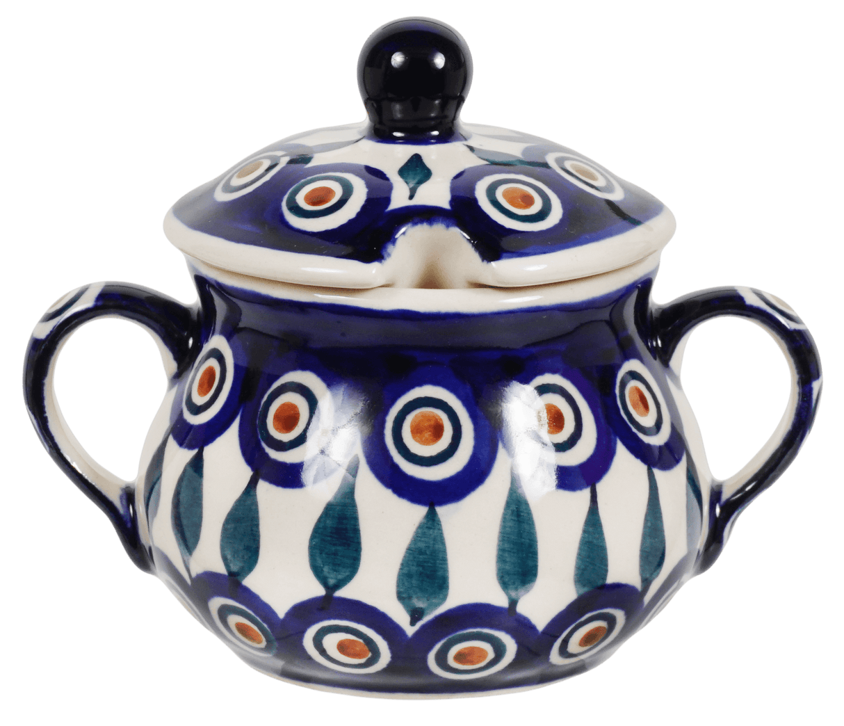 Bowl, Round, Sugar Bowl, 3.5" in "Peacock" by Manufaktura | C015T-54