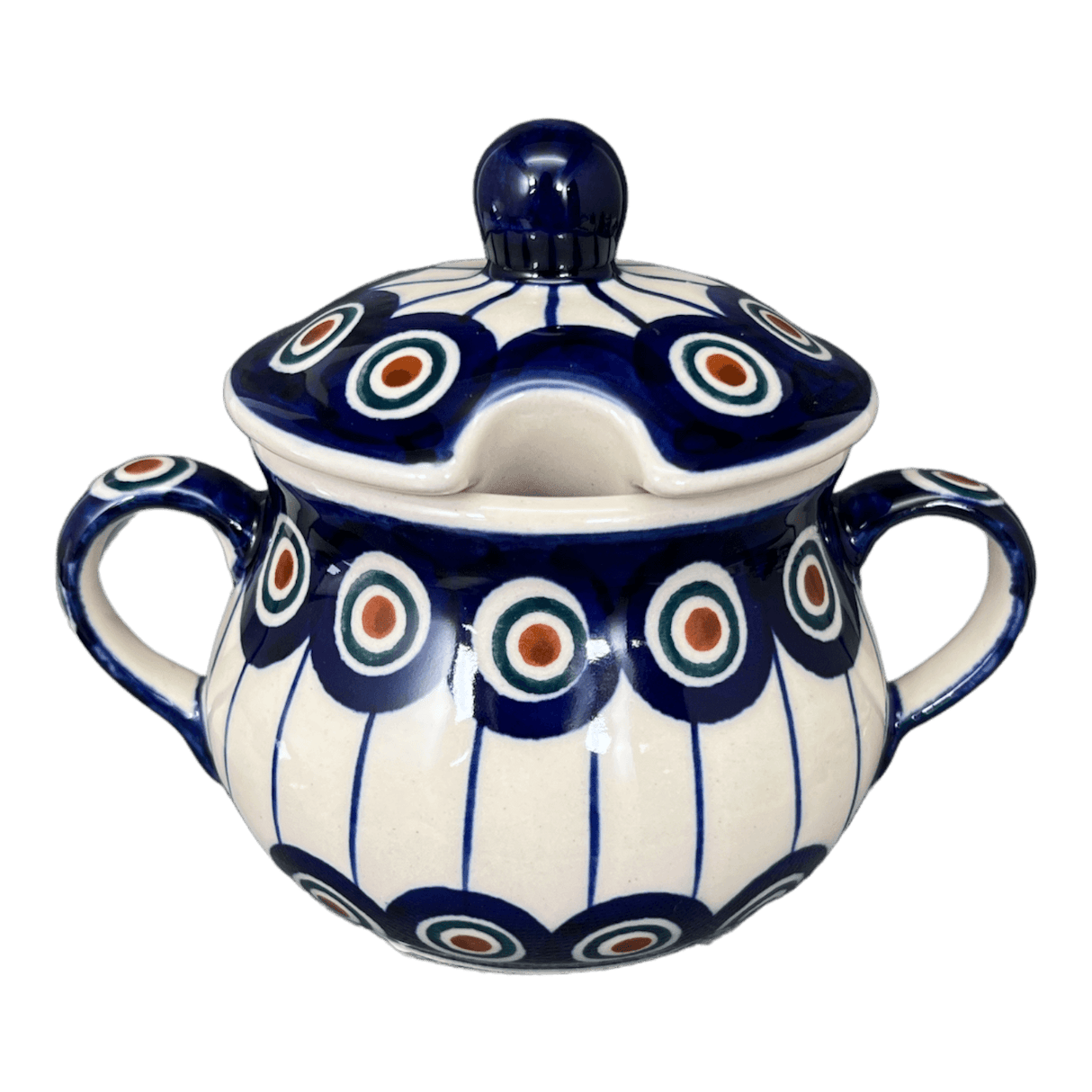 Bowl, Round, Sugar Bowl, 3.5" in "Peacock in Line" by Manufaktura | C015T-54A