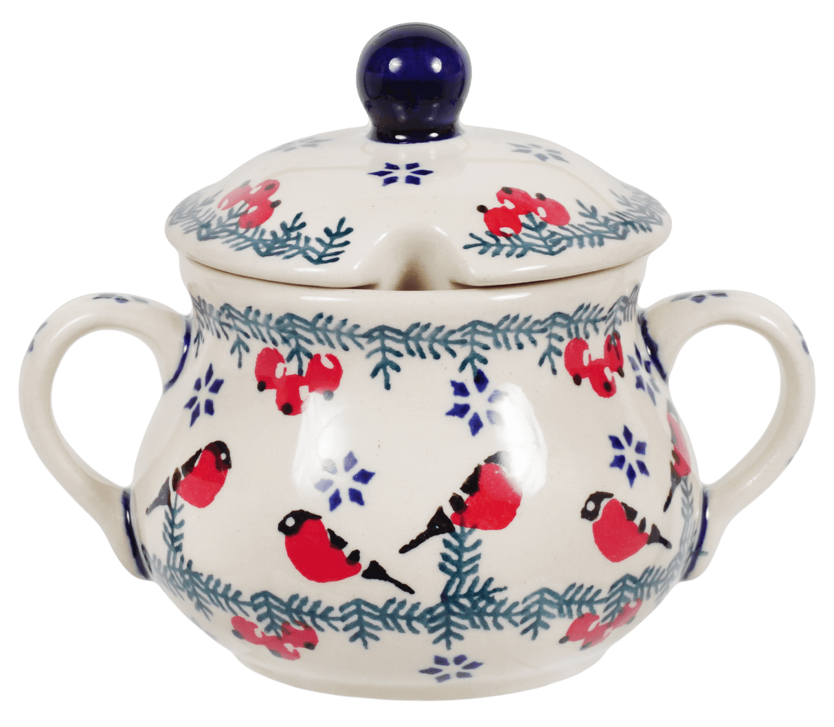 Bowl, Round, Sugar Bowl, 3.5" in "Red Bird" by Manufaktura | C015T-GILE