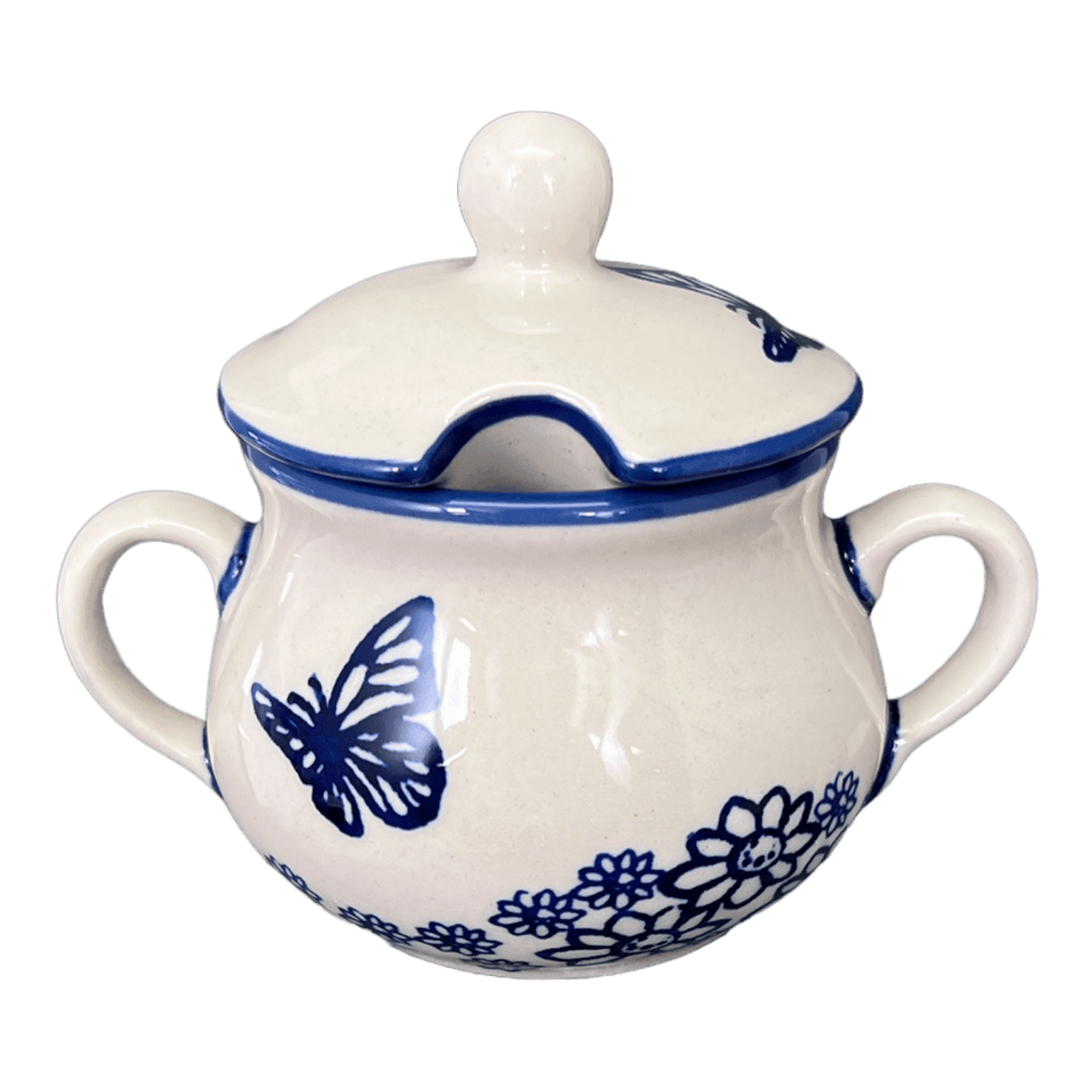 Bowl, Round, Sugar Bowl, 3.5" in "Butterfly Garden" by Manufaktura | C015T-MOT1