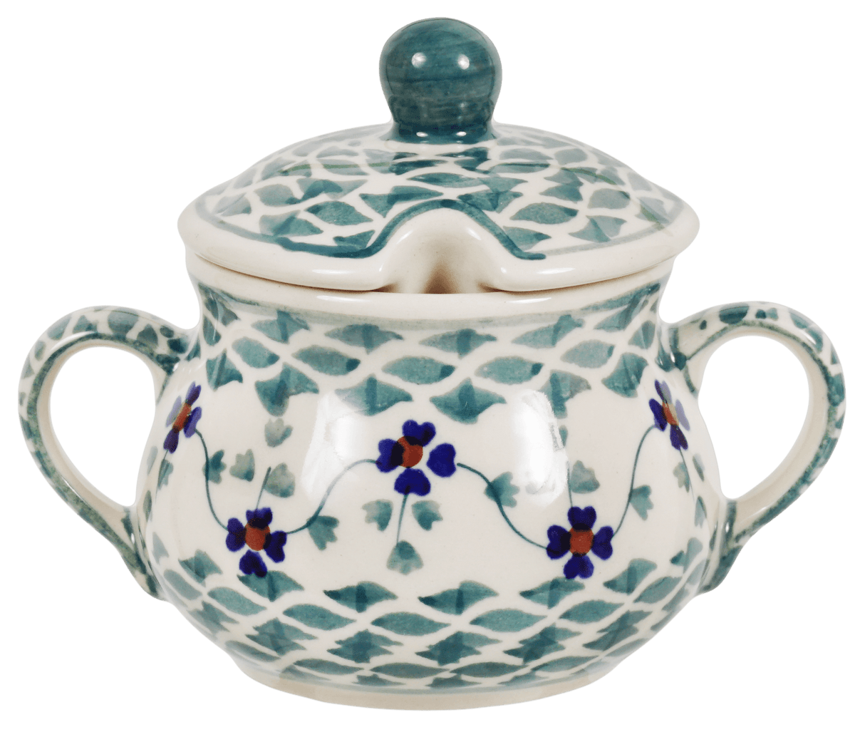 Bowl, Round, Sugar Bowl, 3.5" in "Woven Pansies" by Manufaktura | C015T-RV