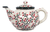 Polish Pottery 1.5 Liter Teapot (Cherry Blossom) | C017S-DPGJ at PolishPotteryOutlet.com