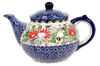 Polish Pottery 1.5 Liter Teapot (Floral Fantasy) | C017S-P260 at PolishPotteryOutlet.com