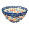 Polish Pottery 5.5" Fancy Bowl (Festive Flowers) | C018S-IZ16 at PolishPotteryOutlet.com