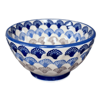 A picture of a Polish Pottery 5.5" Fancy Bowl (Fan-Tastic) | C018T-GP18 as shown at PolishPotteryOutlet.com/products/5-5-fancy-bowl-fan-tastic