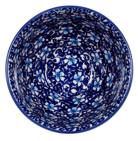 Polish Pottery 5.5" Fancy Bowl (Blue on Blue) | C018T-J109 Additional Image at PolishPotteryOutlet.com