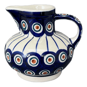 Polish Pottery Big Belly Creamer (Peacock in Line) | D008T-54A Additional Image at PolishPotteryOutlet.com