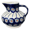 Polish Pottery Big Belly Creamer (Peacock in Line) | D008T-54A at PolishPotteryOutlet.com