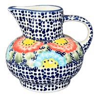 A picture of a Polish Pottery Big Belly Creamer (Fiesta) | D008U-U1 as shown at PolishPotteryOutlet.com/products/big-belly-creamer-fiesta-d008u-u1