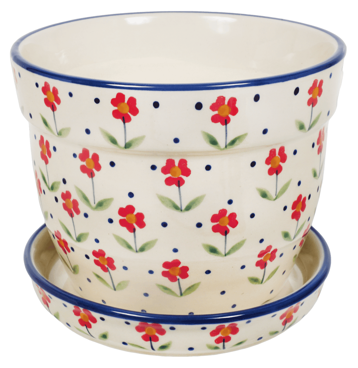 Flower Pot, with Saucer, 6" in "Simply Beautiful" by Manufaktura | D036T-AC61