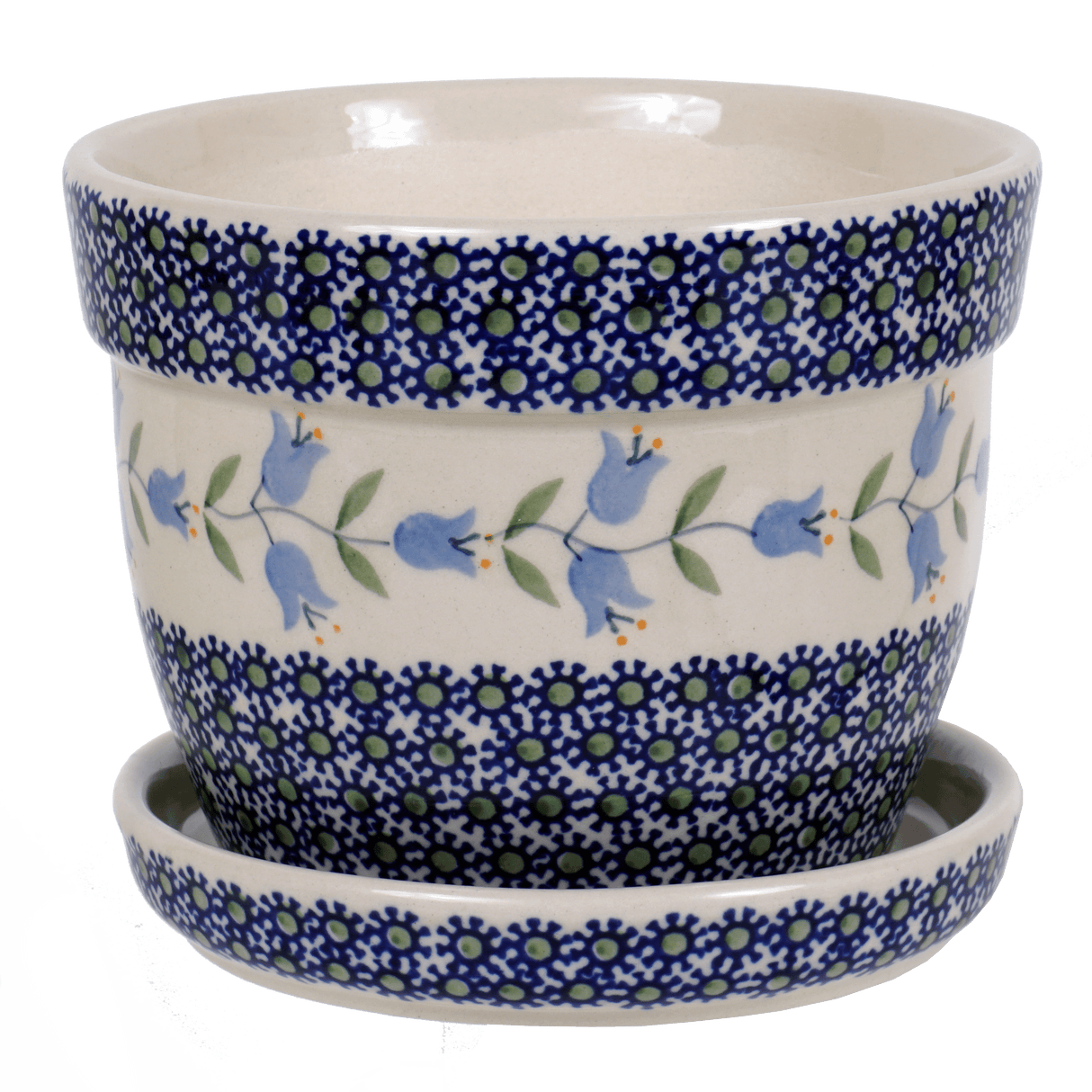 Flower Pot, with Saucer, 6" in "Lily of the Valley" by Manufaktura | D036T-ASD