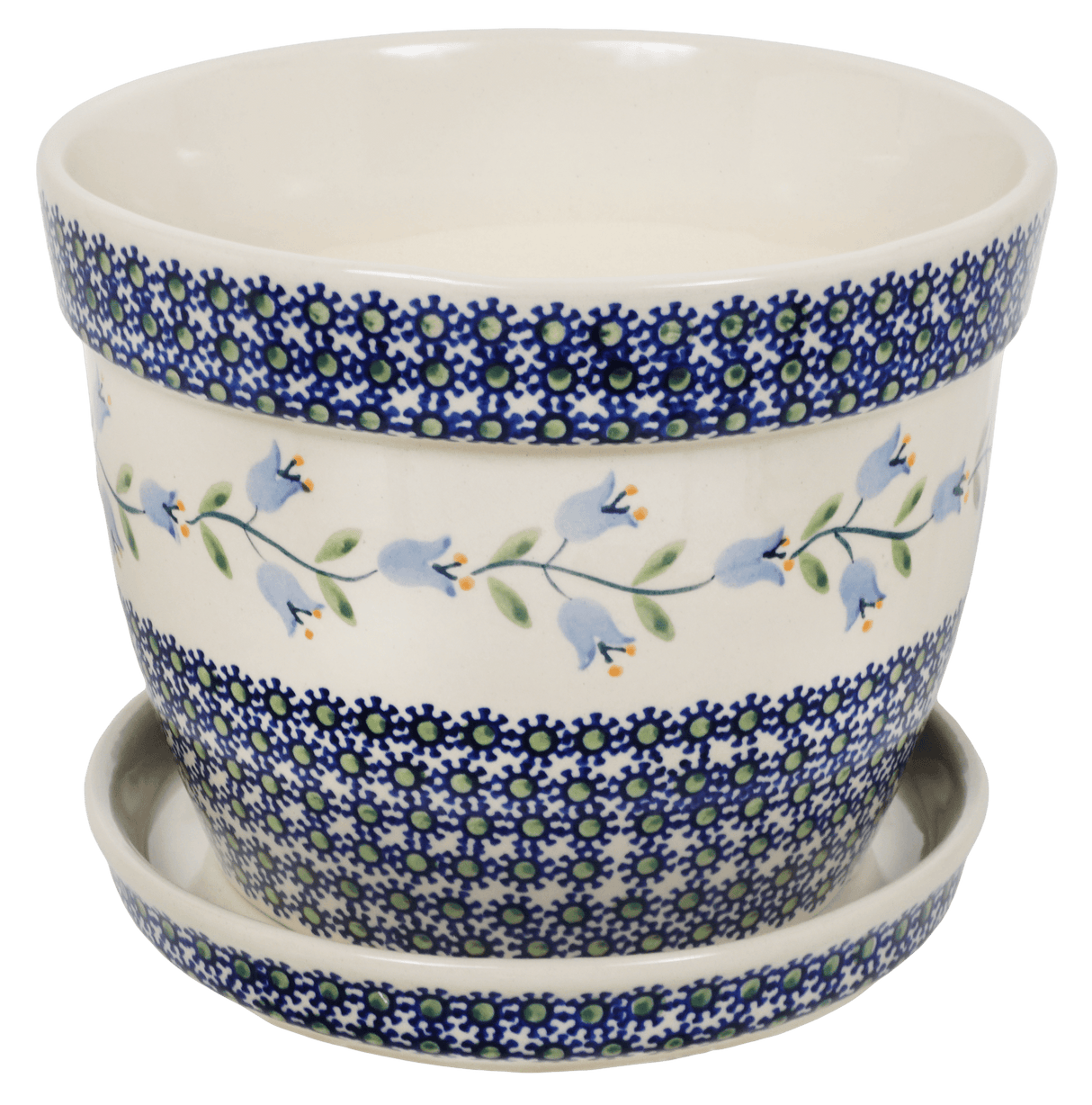 Flower Pot, with Saucer, 8" in "Lily of the Valley" by Manufaktura | D037T-ASD