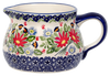 Polish Pottery The 1 Liter Wide Mouth Pitcher (Floral Fantasy) | D044S-P260 at PolishPotteryOutlet.com