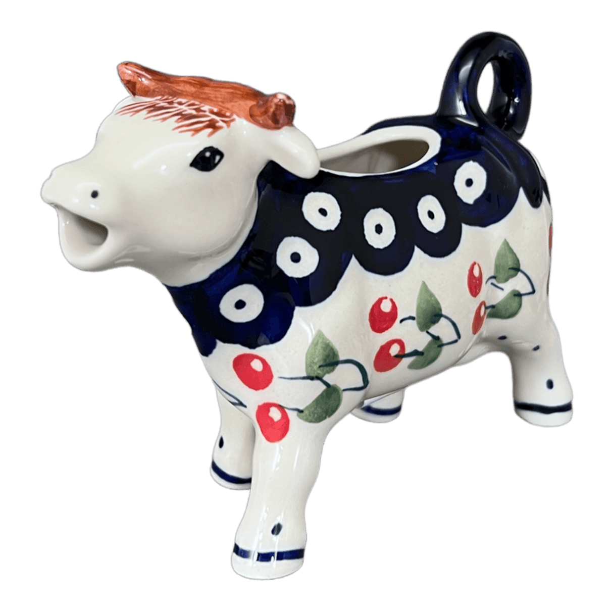Creamer, Cow, 4 oz in "Cherry Dot" by Manufaktura | D081T-70WI
