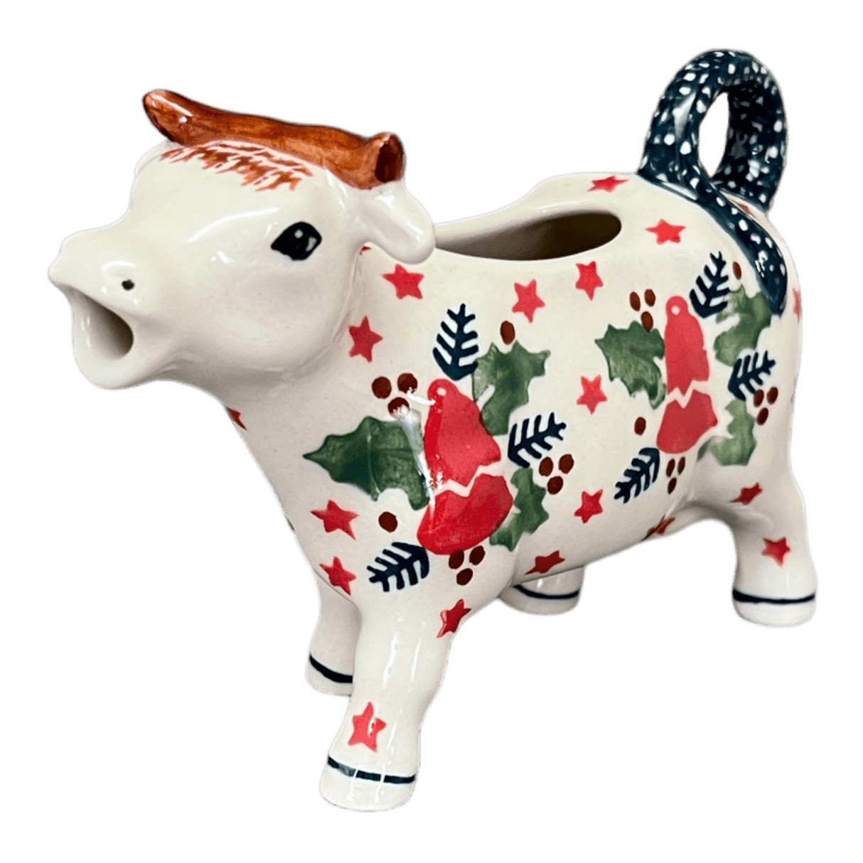 Creamer, Cow, 4 oz in "Evergreen Bells" by Manufaktura | D081U-PZDG