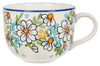 Polish Pottery Latte Cup (Daisy Bouquet) | F044S-TAB3 at PolishPotteryOutlet.com