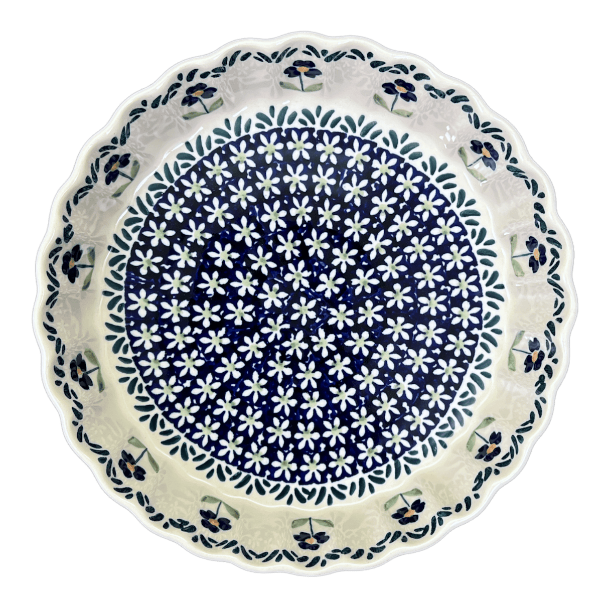 Quiche Dish, Round, 7.5" Small in "Forget Me Not" by Manufaktura | F055T-ASS
