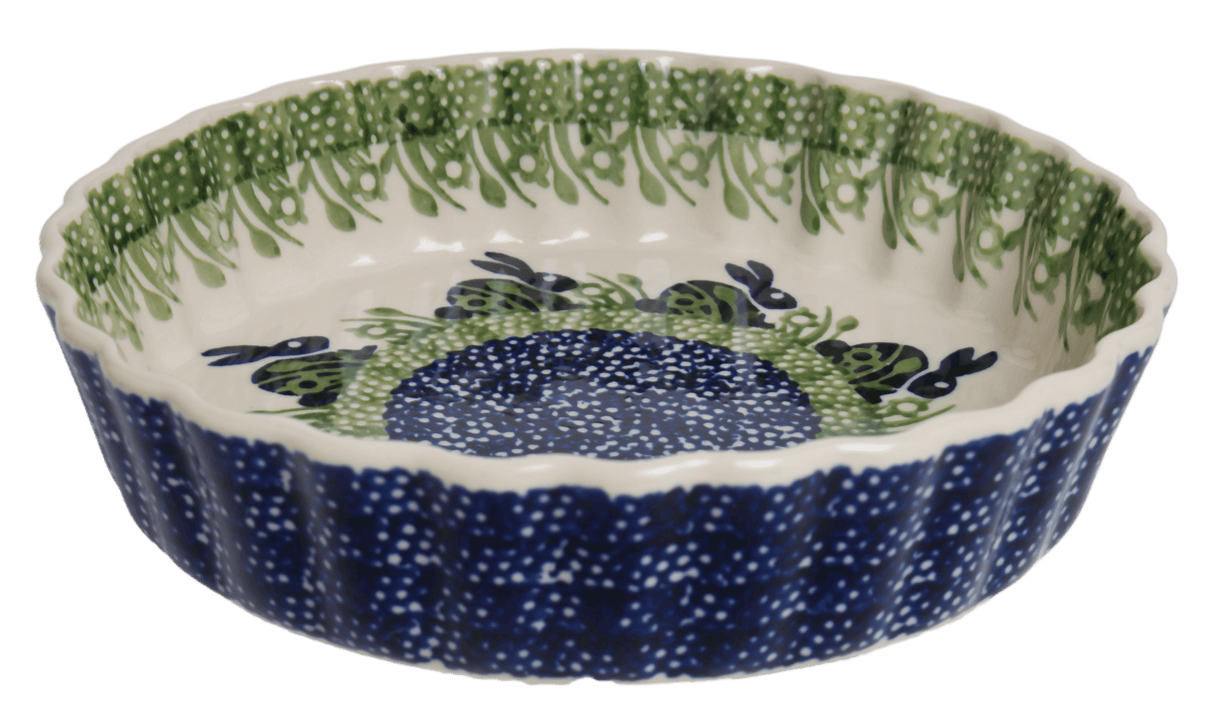 Quiche Dish, Round, 7.5" Small in "Bunny Love" by Manufaktura | F055T-P324