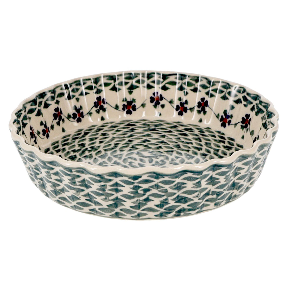 Quiche Dish, Round, 7.5" Small in "Woven Pansies" by Manufaktura | F055T-RV