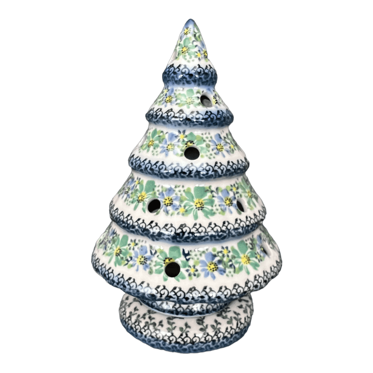 Luminary, Christmas Tree, 10" Large in "Blue & Green Dream" by Galia | GCH05-UHP2