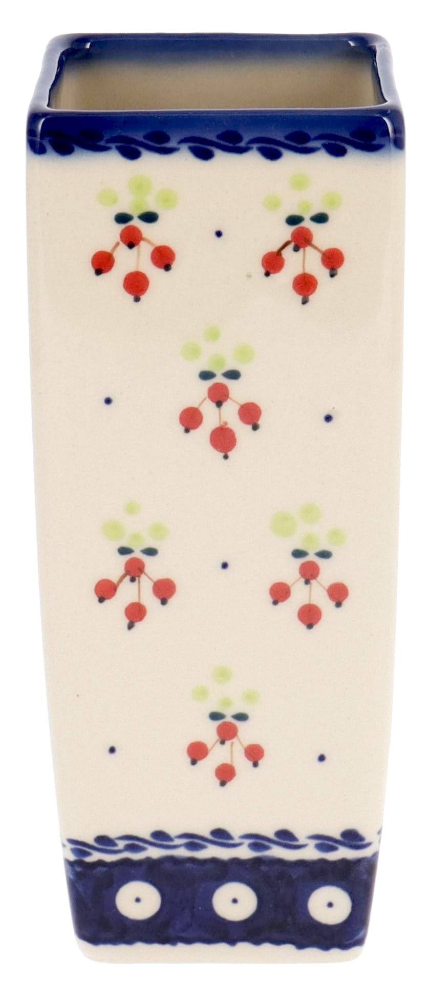 Vase, Square Vase, 6.5" in "Currant Berries" by Galia | GW07-PJ
