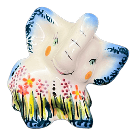Polish Pottery Small Elephant Figurine (Morning Meadow) | GZW15-ULA Additional Image at PolishPotteryOutlet.com