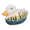 Polish Pottery Duck Figurine (Morning Meadow) | GZW17-ULA at PolishPotteryOutlet.com