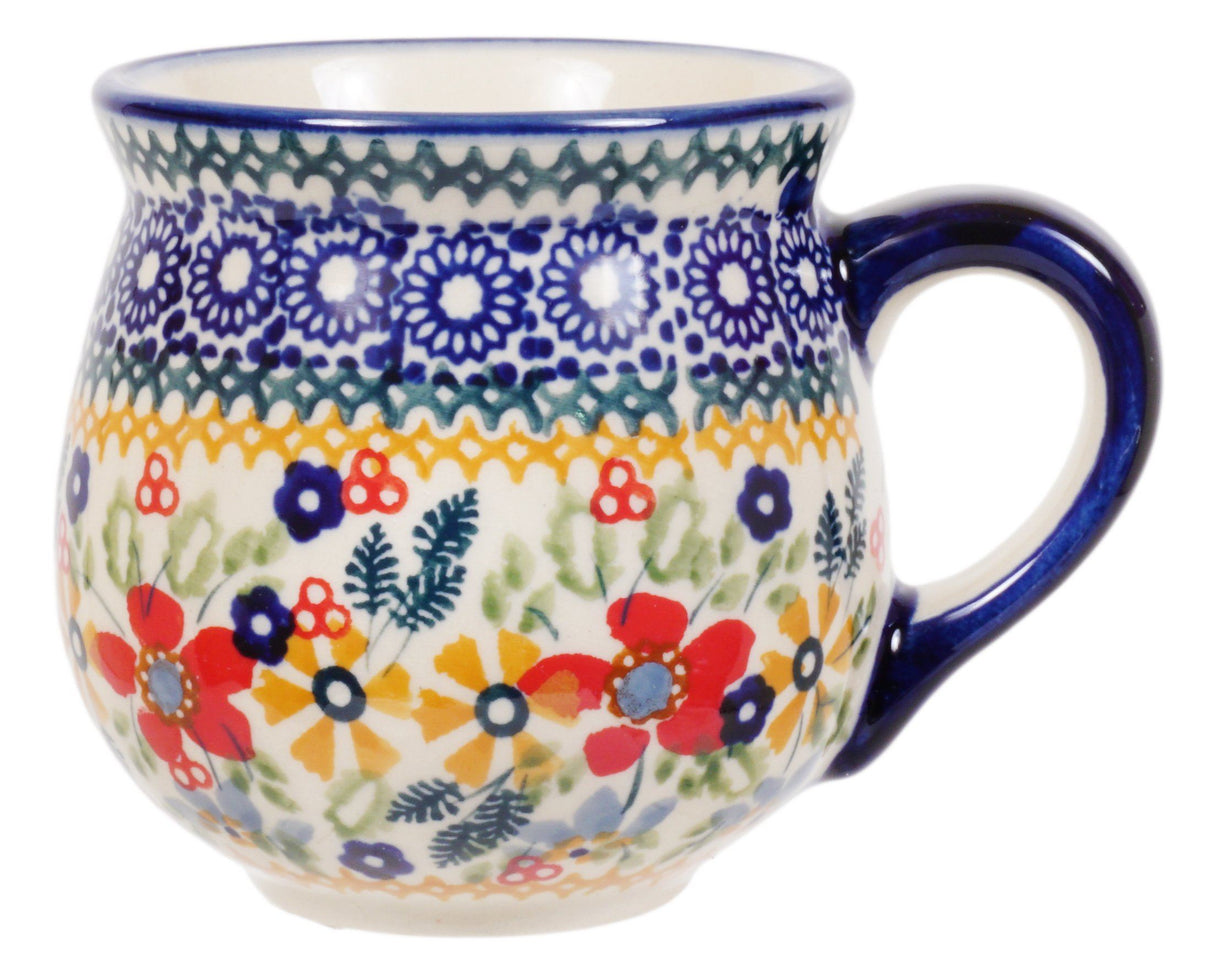 Mug, Belly Mug, Small, 7 oz in "Ruby Bouquet" by Manufaktura | K067S-DPCS